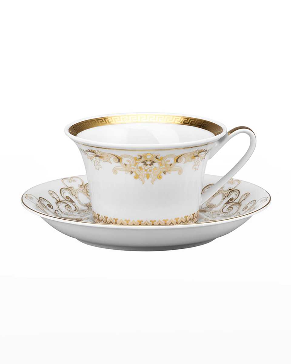 Medusa Gala Gold Tea Cup & Saucer